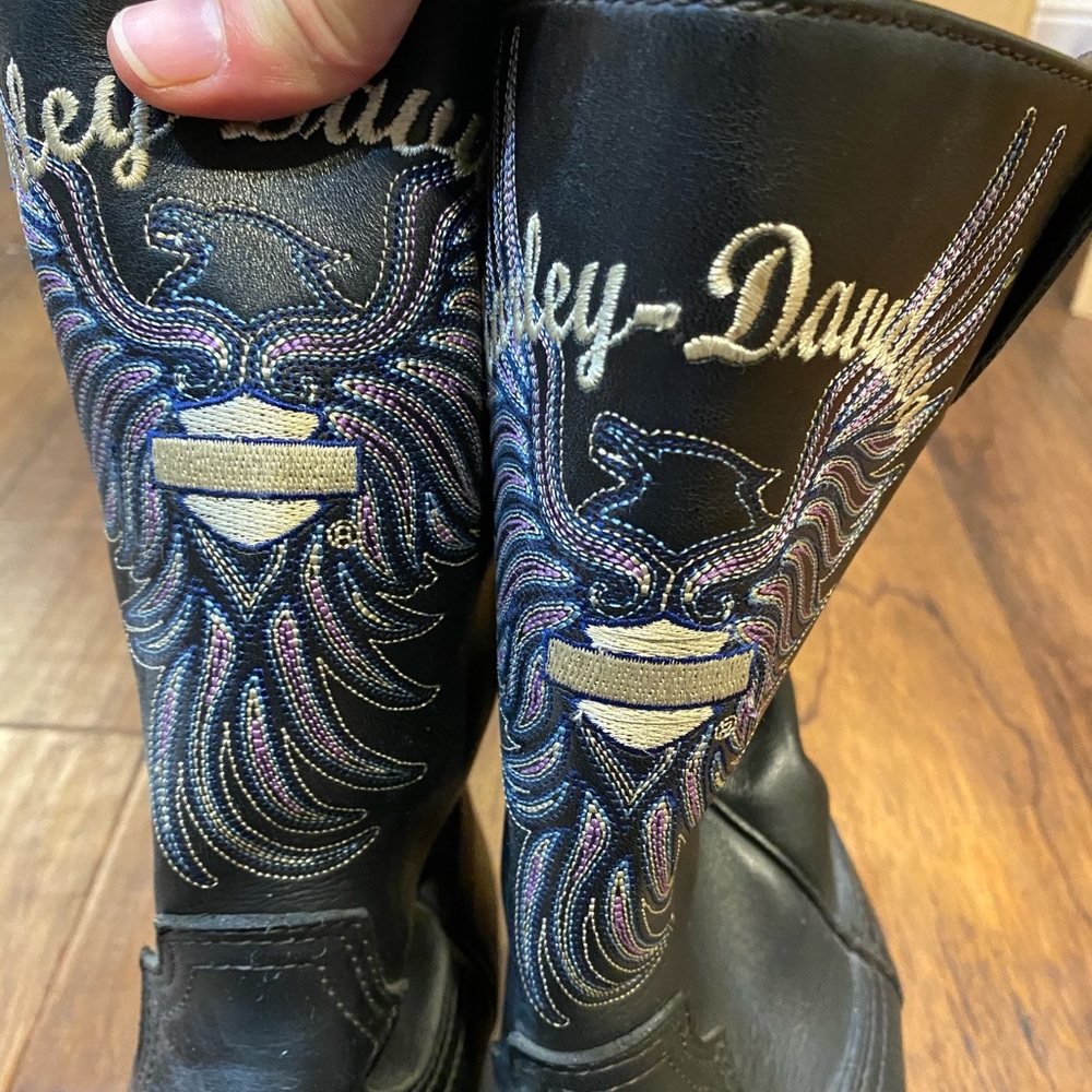 Harley-Davidson Black and Blue Combat Boots